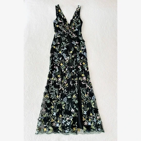Lulu's Black Floral Embroidered Maxi Dress - Picture 2 of 9